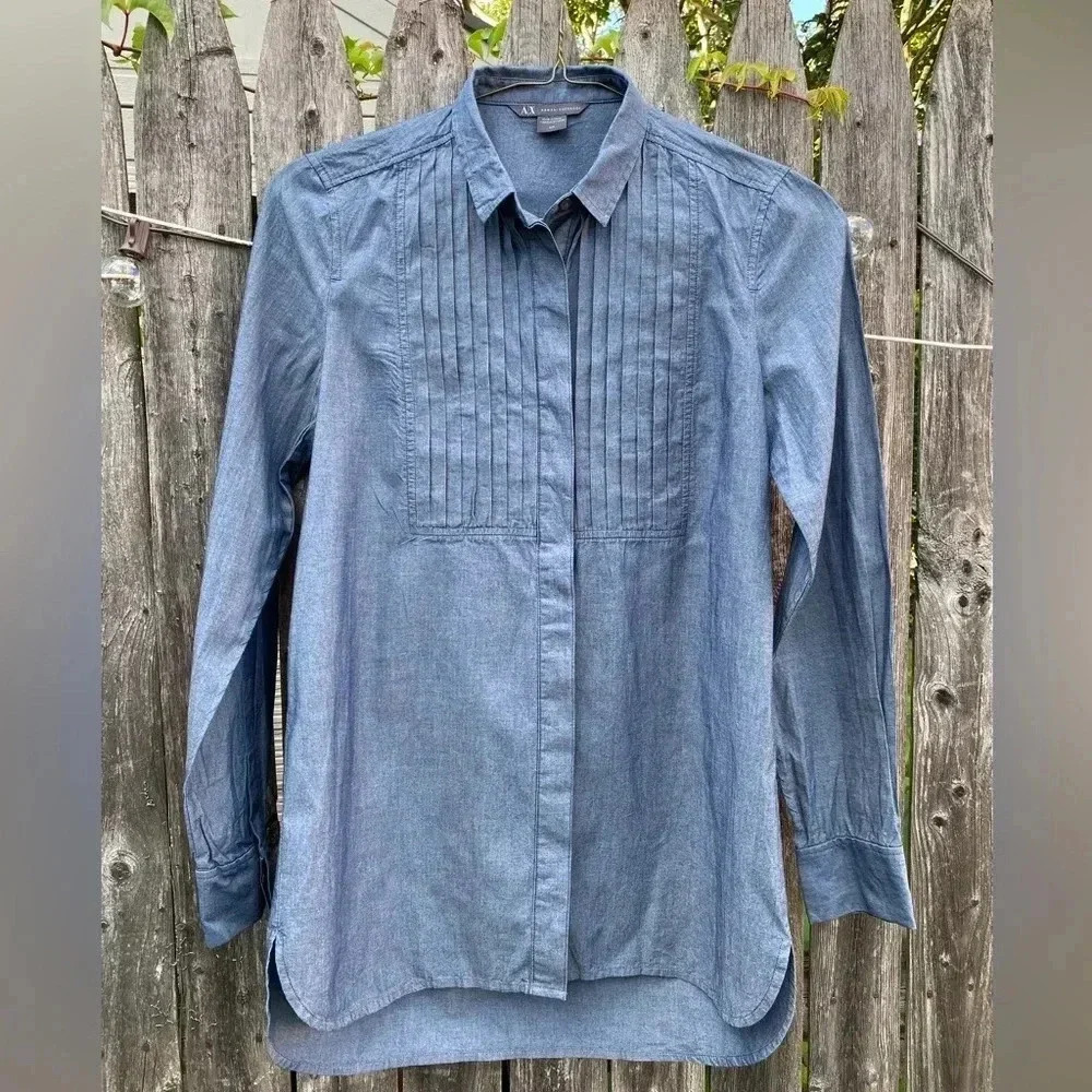 Armani Exchange Women Denim Shirt - Size S- Excellent Condition- Long Sleeves